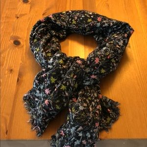 Jumbo black multi colored cotton scarf